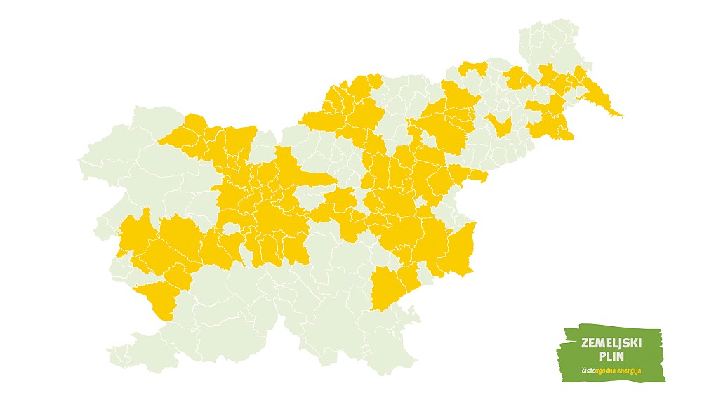 Občine z distribucijo plina